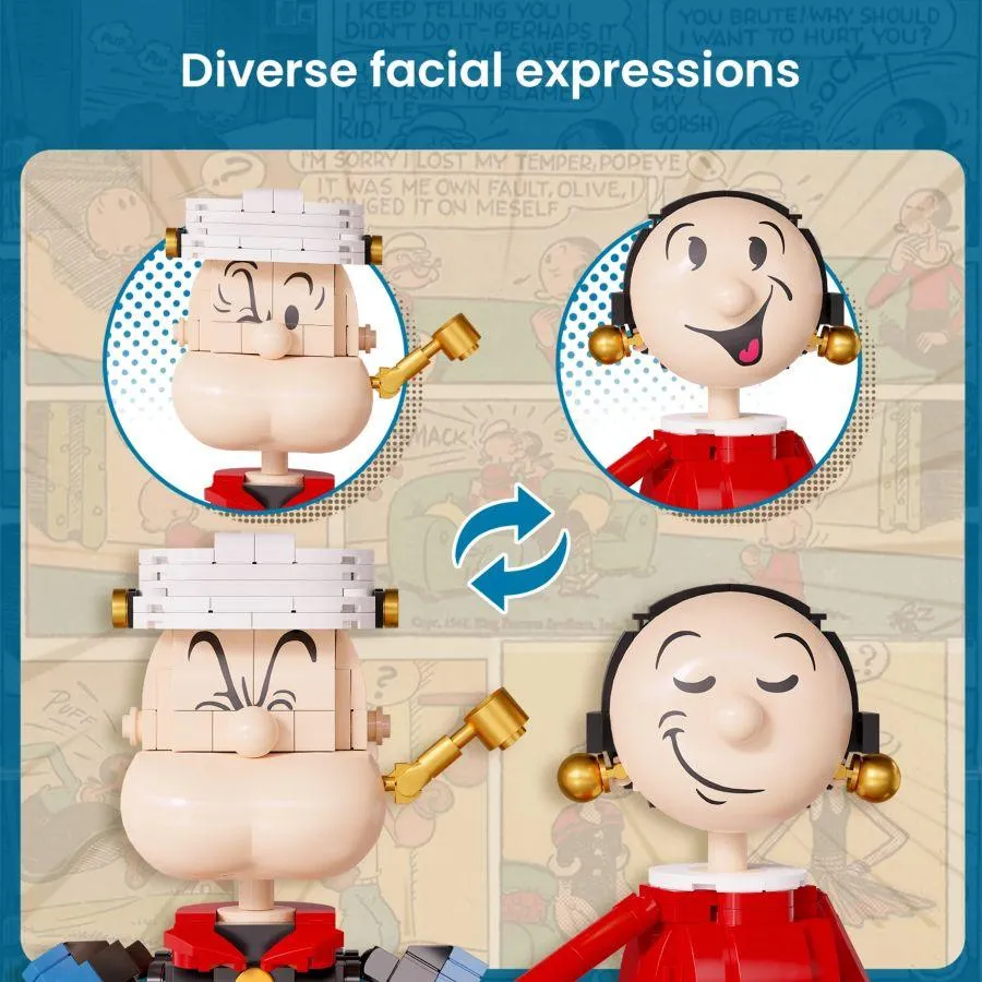 Popeye - Popeye w/Olive Buildable Figure Set (1209pcs) - Image 3