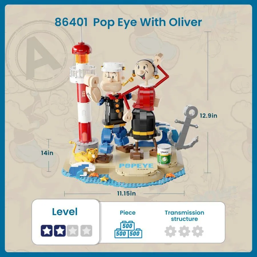 Popeye - Popeye w/Olive Buildable Figure Set (1209pcs) - Image 7