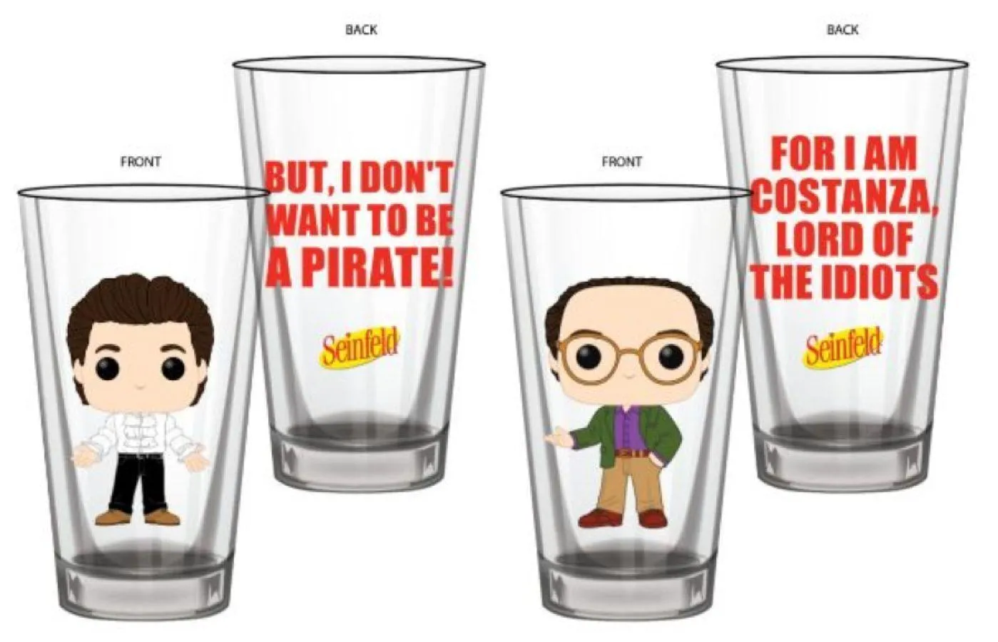 Seinfeld - Jerry & George Pop! Glass Set 2-pack - Image 2