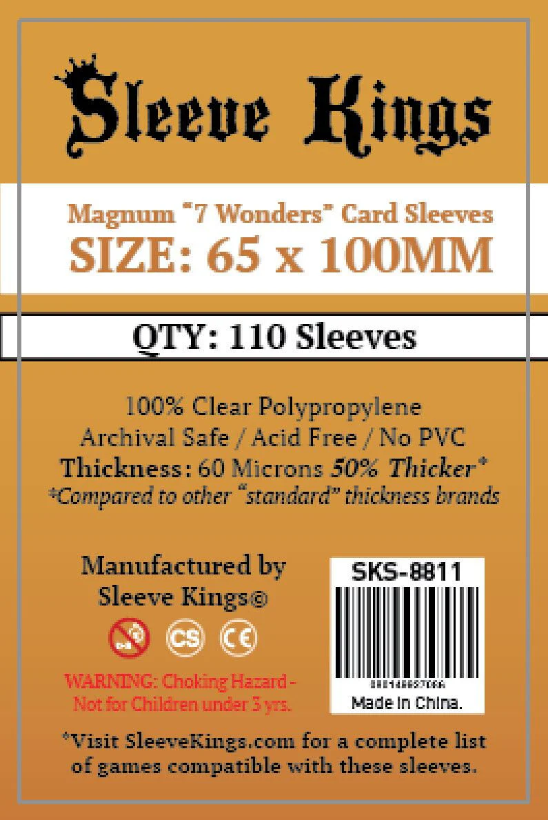 Sleeve Kings Board Game Sleeves Magnum "7 Wonders" (65mm x 100mm) (110 Sleeves Per Pack) - Image 2