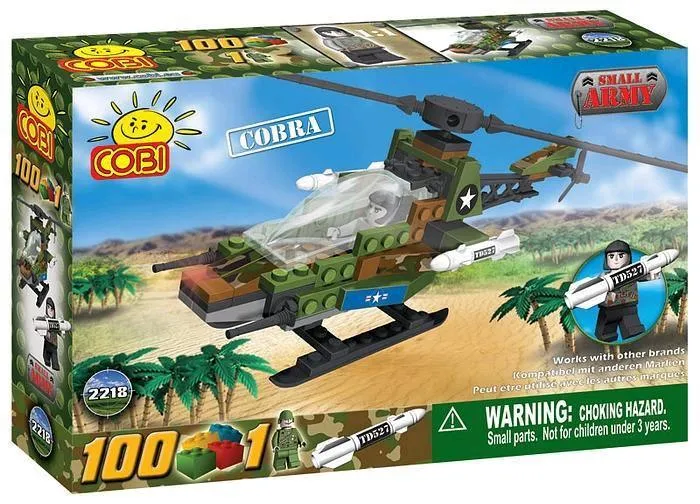 Small Army - Cobra Military Helicopter Construction Set (100 Piece Kit)