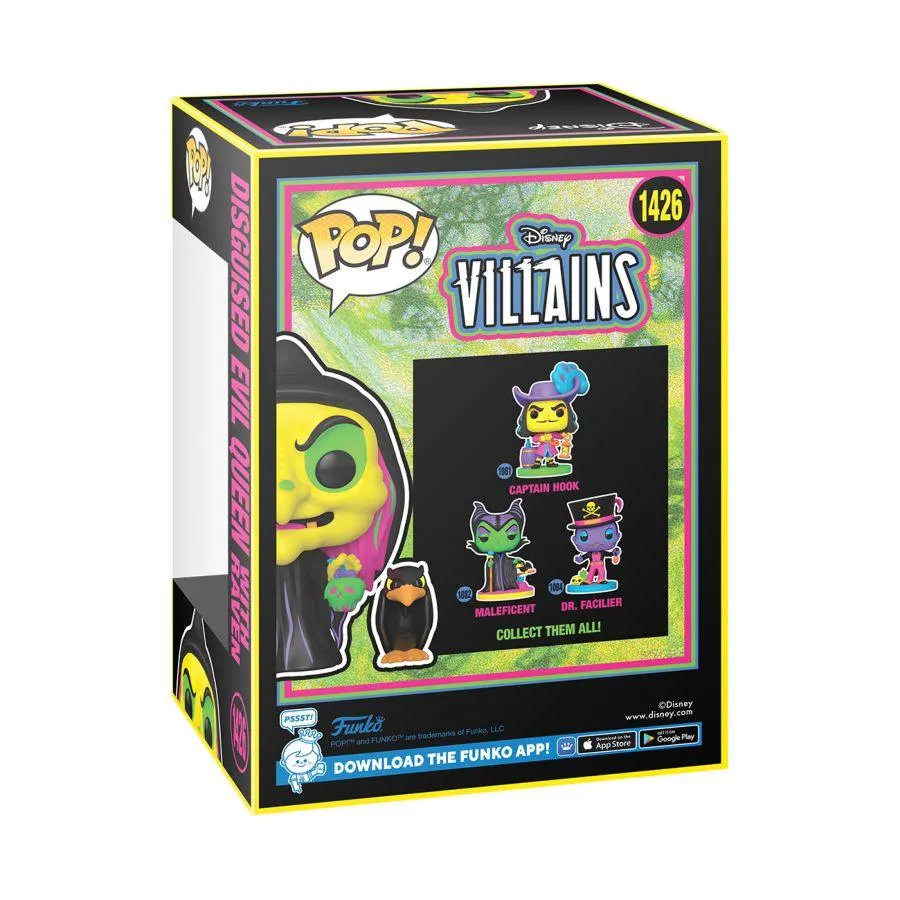 Snow White (1937) - Disguised Evil Queen (with Raven) US Exclusive Blacklight Pop! Vinyl [RS] - Image 4