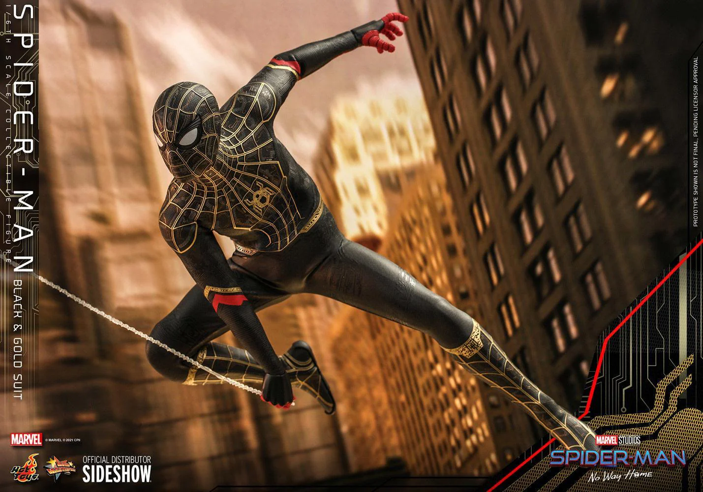 Spider-Man: No Way Home - Spider-Man Black & Gold Suit 1:6 Scale 12" Action Figure - Image 10