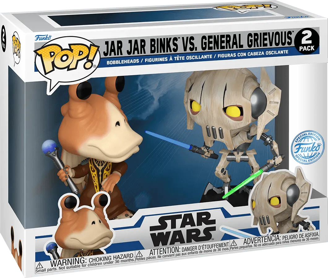 Star Wars: Clone Wars - Jar Jar Binks Vs General Grievous US Exclusive Pop! Vinyl 2-Pack [RS] - Image 3