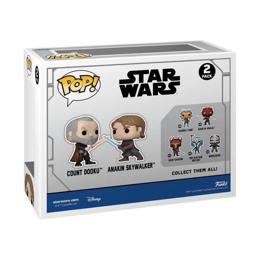 Star Wars: The Clone Wars - Anakin Skywalker Vs Count Dooku US Exclusive Pop! Vinyl 2-Pack [RS] - Image 3