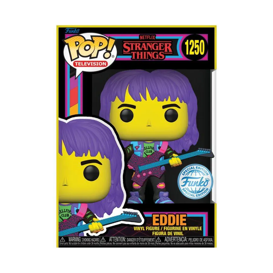 Stranger Things - Eddie with Guitar US Exclusive Blacklight Pop! Vinyl [RS] - Image 3