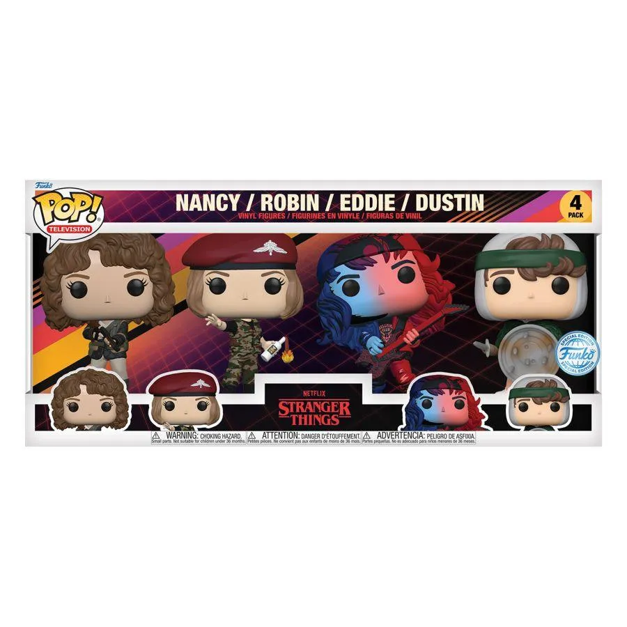 Stranger Things - Nancy, Robin, Eddie & Dustin US Exclusive Pop! 4-Pack [RS] - Image 3