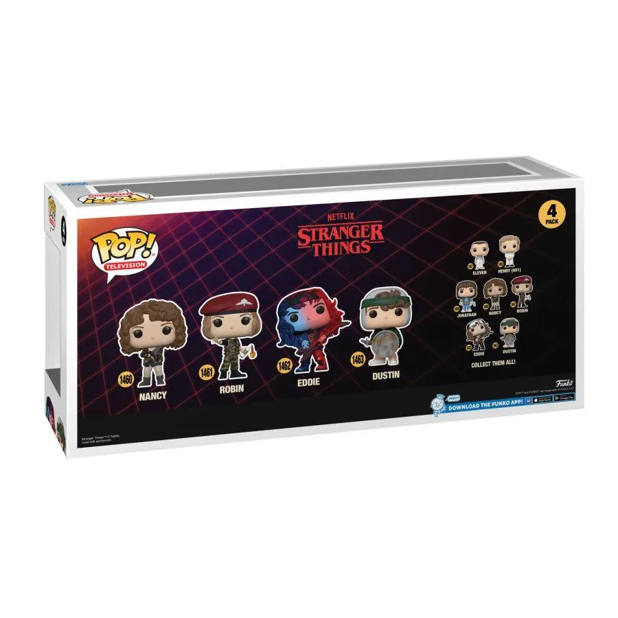 Stranger Things - Nancy, Robin, Eddie & Dustin US Exclusive Pop! 4-Pack [RS] - Image 4