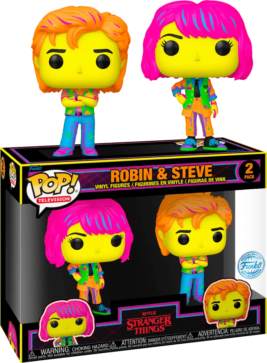 Stranger Things - Robin & Steve US Exclusive Blacklight Pop! 2-Pack [RS]