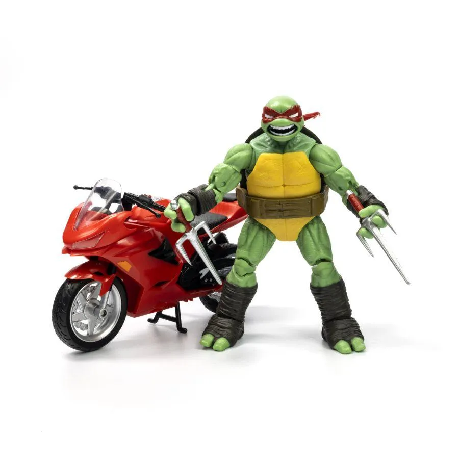 Teenage Mutant Ninja Turtles (comics) - Raphael Ninja with Red Motorcycle BST AXN Figure - Image 7