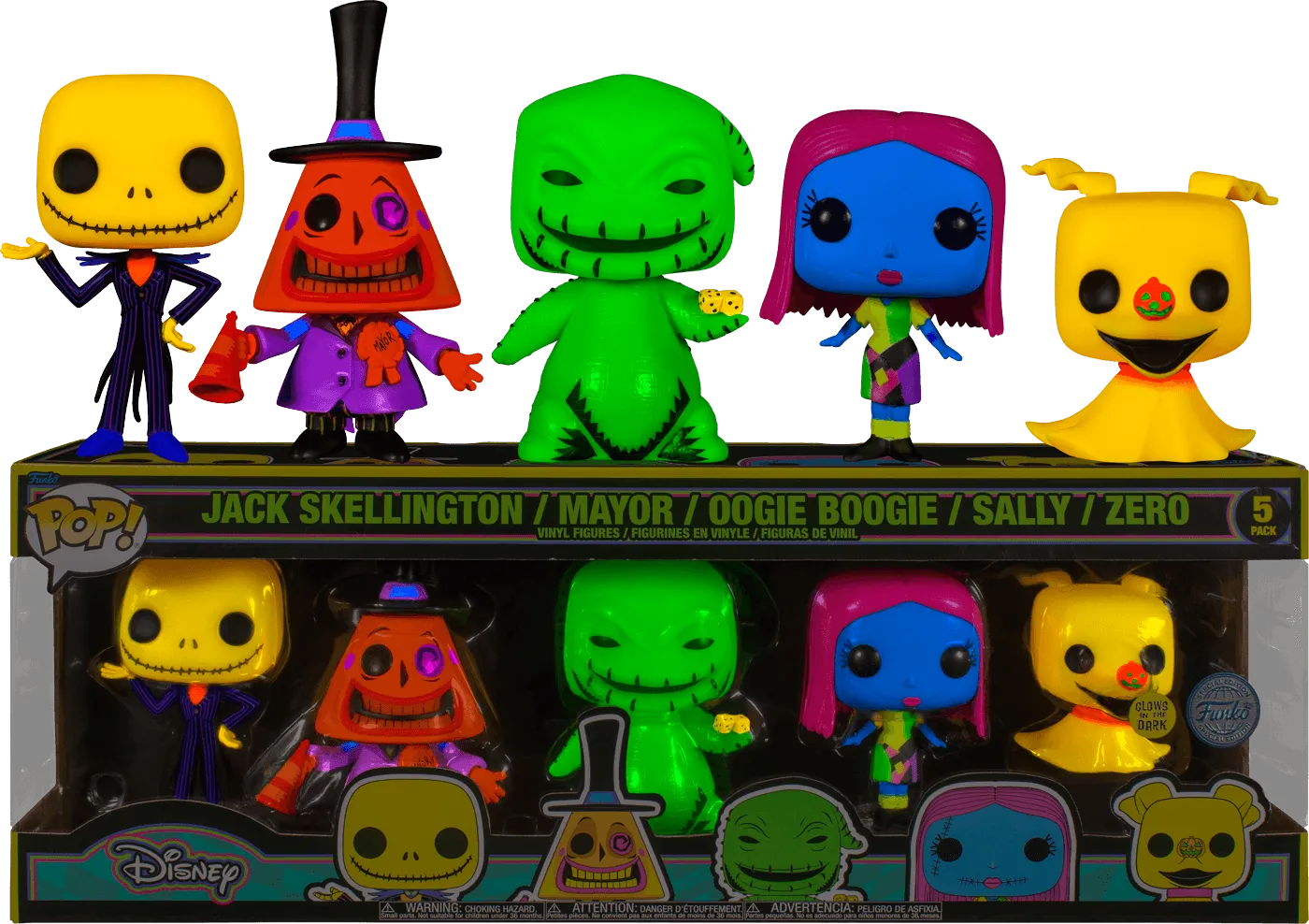 The Nightmare Before Christmas - Black Light US Exclusive Pop! 5-Pack [RS] - Image 3