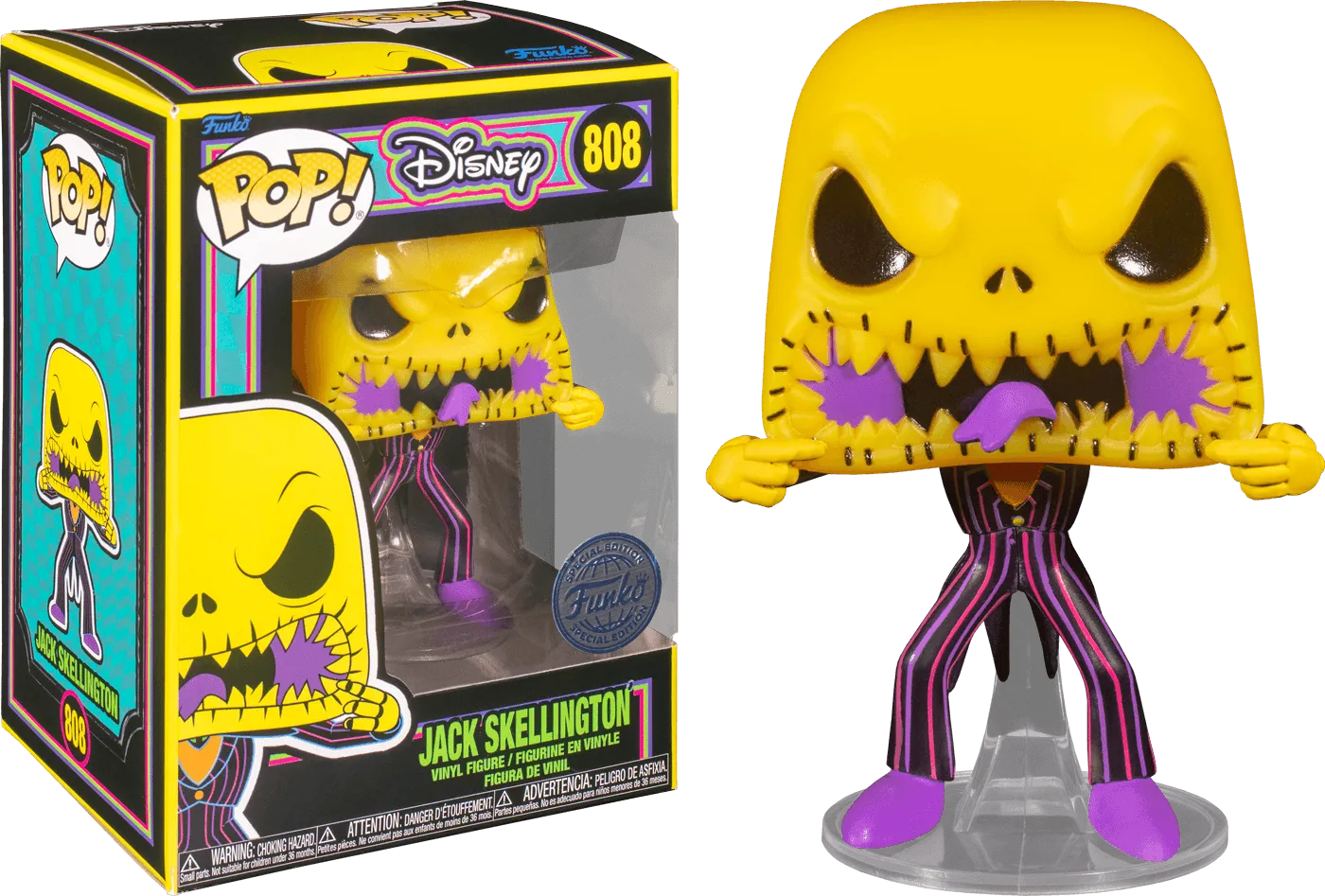 The Nightmare Before Christmas - Jack Scary Face Black Light US Exclusive Pop! Vinyl [RS]