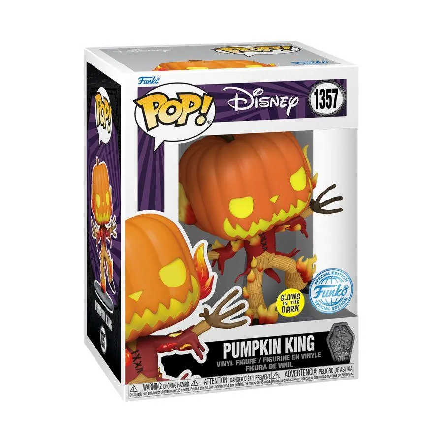 The Nightmare Before Christmas - Pumpkin King US Exclusive 30th Anniversary Glow Pop! Vinyl [RS] - Image 3