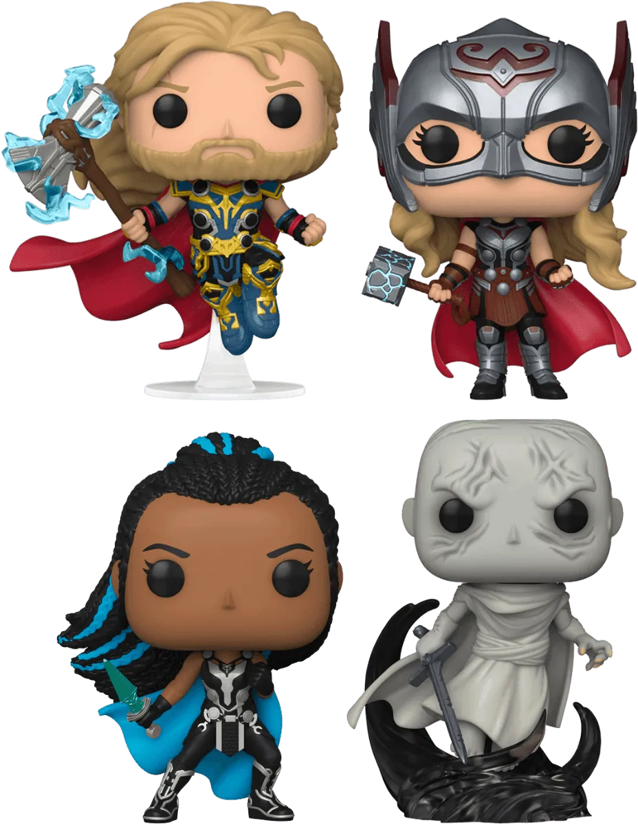 Thor 4: Love and Thunder - Thor, Mighty Thor, Valkyrie & Gorr US Exclusive Pop! 4-Pack [RS] - Image 2