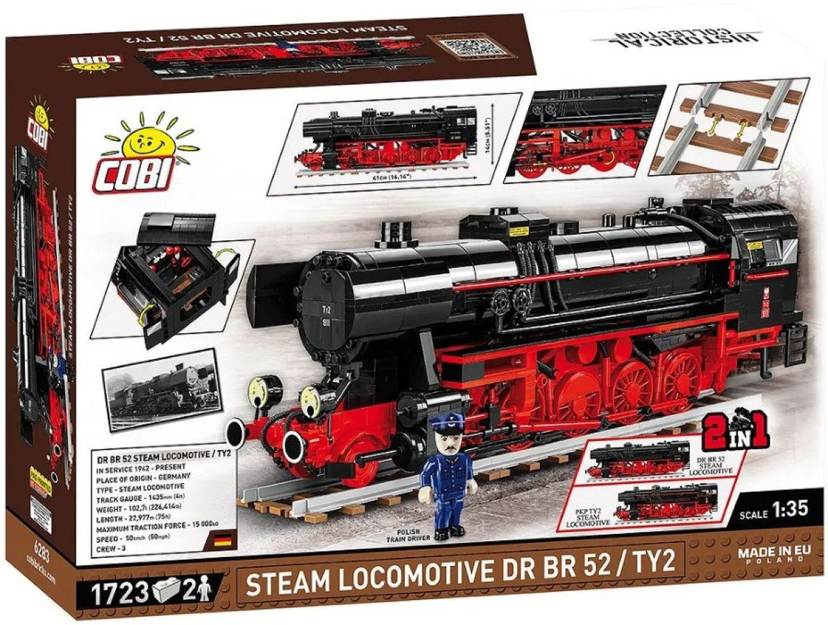 Trains - DR BR 52/TY2 Steam Locomotive 1:35 Scale [1723 Pcs] - Image 3