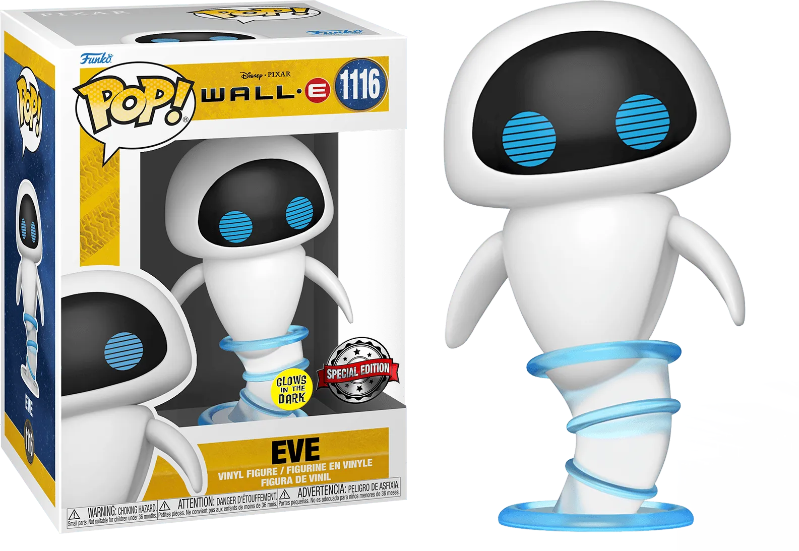 Wall-E - Eve Flying Glow US Exclusive Pop! Vinyl [RS]