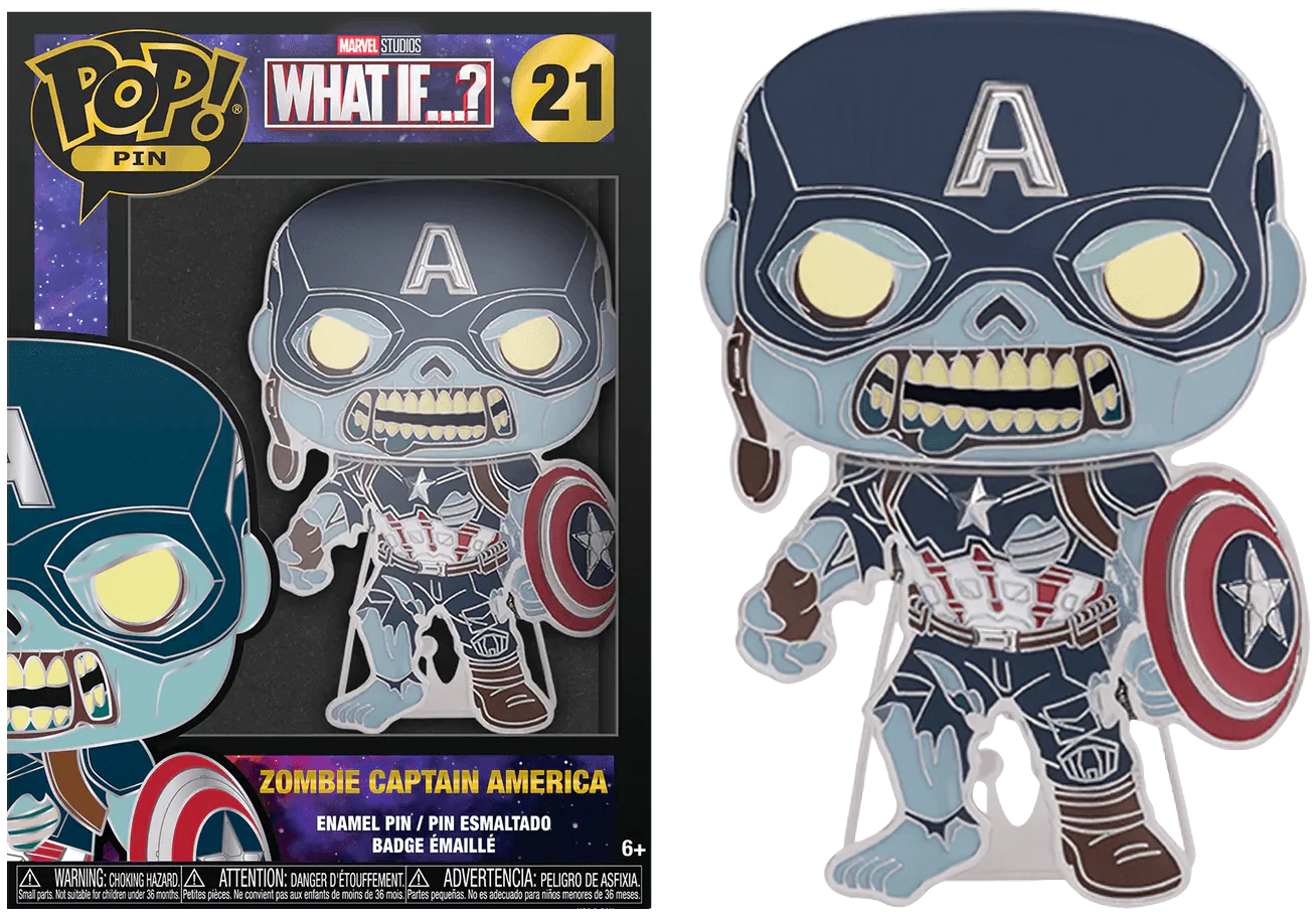 What If - Zombie Captain America 4" Pop! Enamel Pin