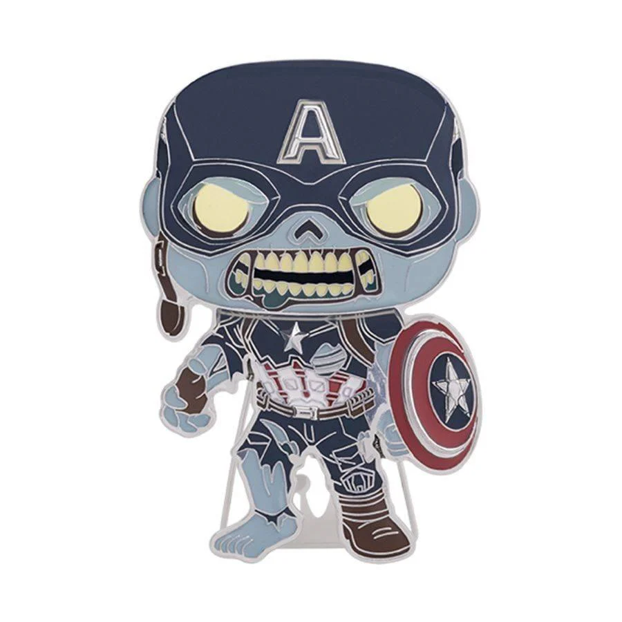 What If - Zombie Captain America 4" Pop! Enamel Pin - Image 2