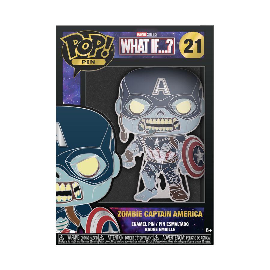 What If - Zombie Captain America 4" Pop! Enamel Pin - Image 3