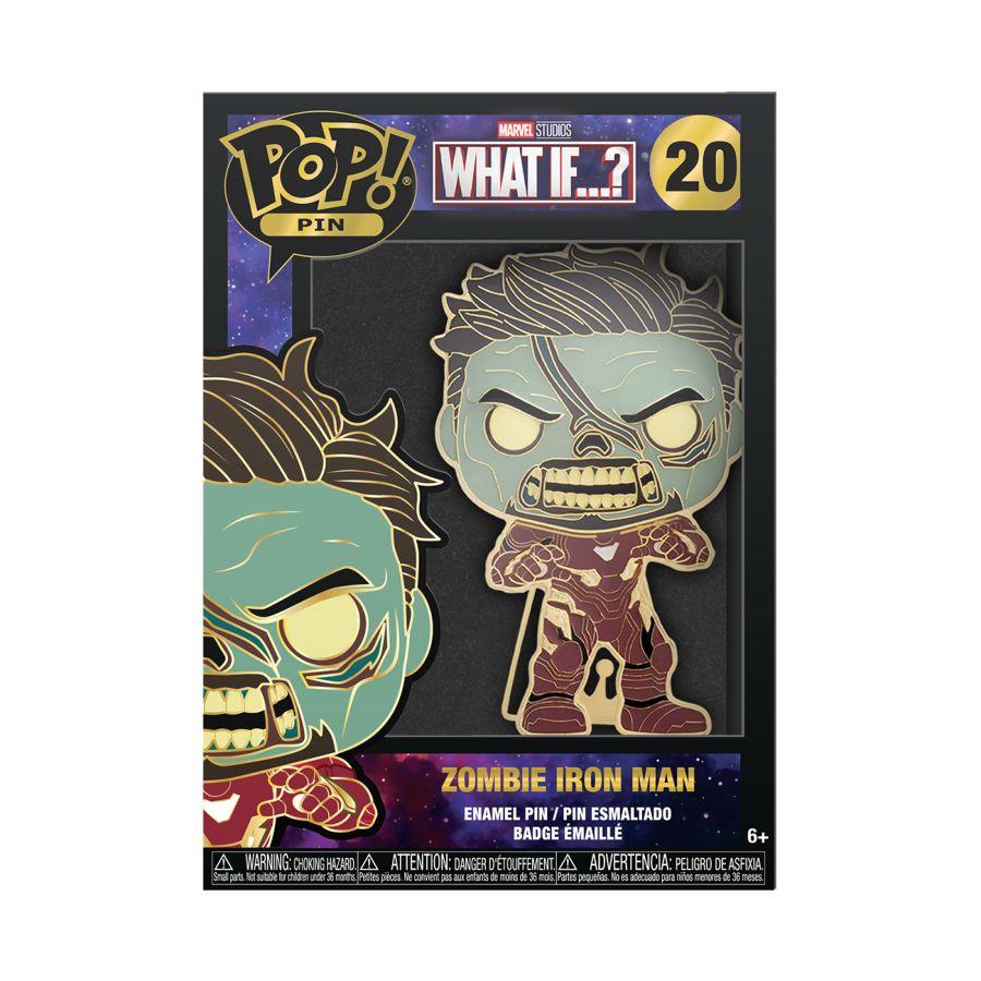 What If - Zombie Iron Man 4" Pop! Enamel Pin - Image 3