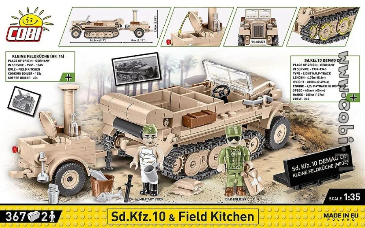 World War II - SD. KFZ. 10 & Field Kitchen (367 pieces) - Image 2