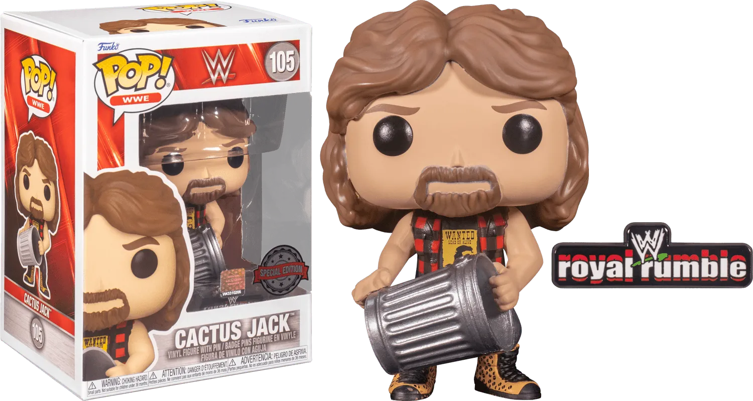 WWE - Cactus Jack w/Trash Can US Exclusive Pop! Vinyl with Pin [RS]